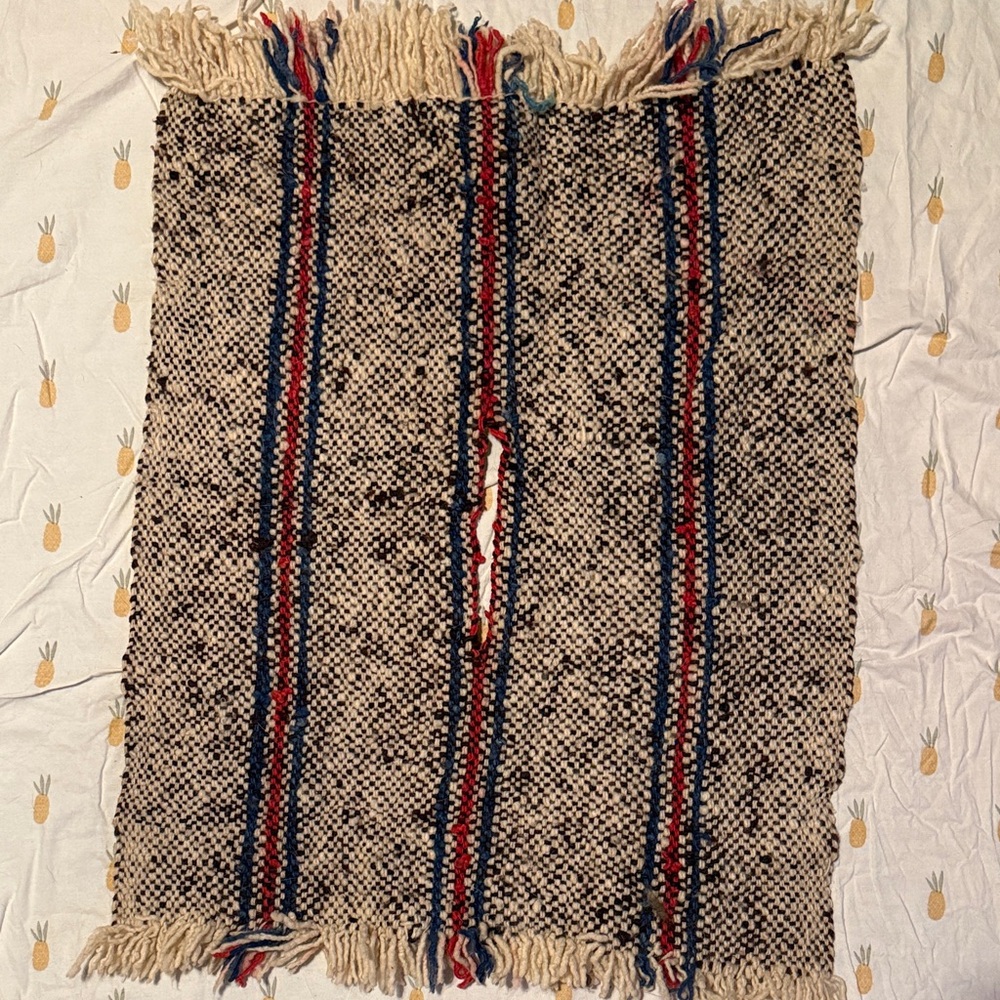 Handwoven Wool toddlers poncho with Fringe